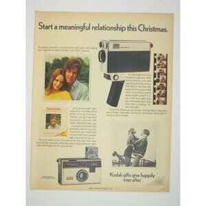 Kodak Instamatic 134 M24 Cameras Christmas Gift Ad 1969 Vintage Movie AD
